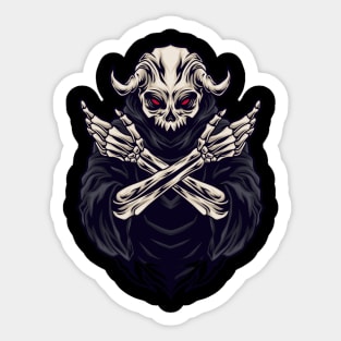 skull reaper illustration Sticker